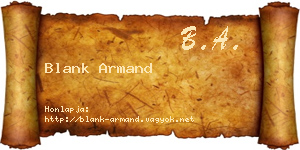 Blank Armand névjegykártya